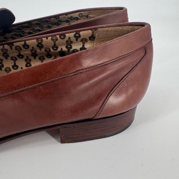 Vintage Gucci Mens Brown Leather Tassel Loafers Sz 45.5 (EU) Quiet Luxury Preppy - Picture 7 of 13